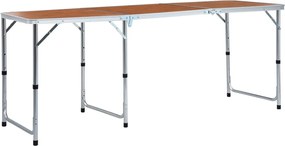 vidaXL Masă de camping pliabilă, 180 x 60 cm, aluminiu