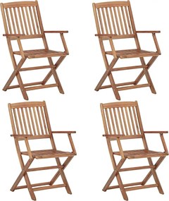 vidaXL Scaune pliabile de exterior, 4 buc., lemn masiv de acacia