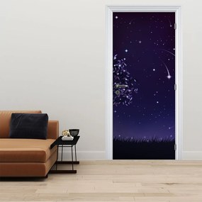 Fototapet pentru ușă - Noapte surprinsă prin ilustrație (95x205cm)