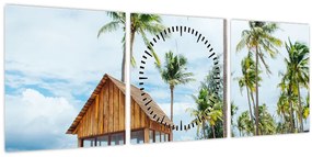 Tablou - Plajă (cu ceas) (90x30 cm)