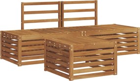 vidaXL Set de canapele de exterior 3 Bucată natural