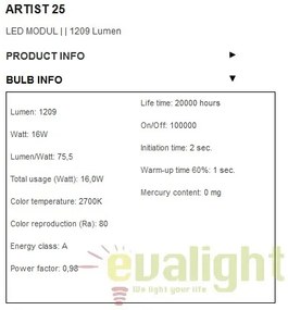 Lustra,Pendul design modern, diam.25cm, finisaj gri, LED Artist 25 83083010 DFTP