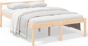 vidaXL Pat pentru seniori, 140x190 cm, lemn masiv de pin