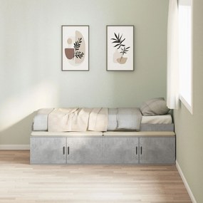 vidaXL Cadru de Pat cu Depozitare Gri Betonie 90x190 cm