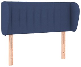 3117378 vidaXL Tăblie de pat cu aripioare, albastru, 103x23x78/88 cm textil