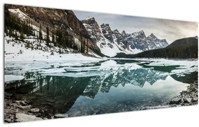 Tablou - lacul iarna (120x50 cm), în 40 de alte dimensiuni noi