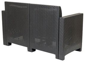 Canapea de grădină Nero cu 2 locuri, grafit