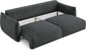 Canapea gri închis extensibilă cu tapițerie din chenille 230 cm Leila – Makamii