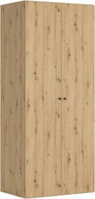 Dulap FLEX, stejar artisan, PAL, cu 2 usi, 100x66x240 cm