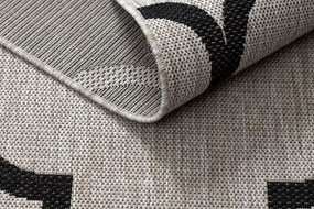 Covor sisal Floorlux 20608 marocani trellis argintiu si negru