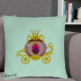 Perna Decorativa Trasura Regala Aurie, 40x40 cm, Verde Menta, Husa Detasabila, Perna Inclusa, BEKZ®