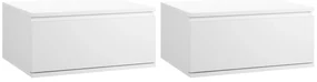 HOMCOM Set 2 Noptiere Suspendate cu Sertar, Design Modern pentru Dormitor și Living, PAL și MDF, Dimensiuni 49x38x23cm, Alb Elegant | Aosom Romania