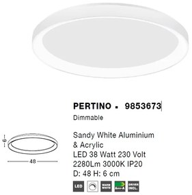 Plafoniera LED moderna design slim 48cm PERTINO alba NVL-9853673