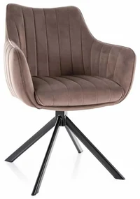 Scaun de bucătărie Azalia Velvet, maro / negru