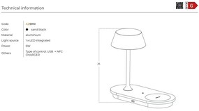 Veioza/Lampa de masa LED FINO NFC charger