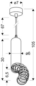 Lustră pe cablu TUBA 1xGU10/50W/230V negru