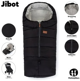 PETITE&MARS - Set sac de iarnă 3în1 JIBOT + mânuși cărucior albastru