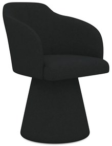 Scaun de sufragerie negru tapițat Kanoa – Makamii