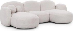 Colțar crem cu tapițerie din țesătură bouclé (în formă de "U") Orbit – Ropez