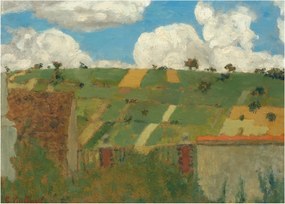 Tablou pe sticlă - Edouard Vuillard, Landscape of the Ile de France, reproducere (70x50 cm)