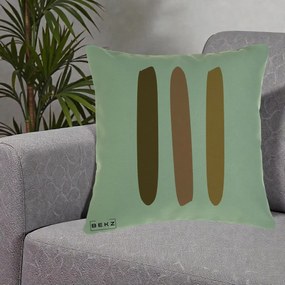 Perna Decorativa Abstract Linii Terracotta, 40x40 cm, Verde, Husa Detasabila, Perna Inclusa, BEKZ®
