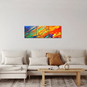 Tablou - Abstract colorat (cu ceas) (90x30 cm)