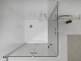 Mexen Lima Duo cabină de duș pliabilă 90 x 90 cm, transparentă, crom + cadă Flat - 856-090-090-01-02-4010