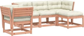 vidaXL Set mobilier de grădină cu perne, 5 piese, lemn masiv douglas