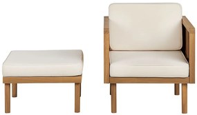 Set mobilier de grădină Blas (lemn deschis de salcâm + crem). 1077937