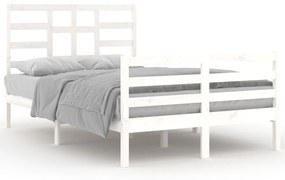 3105856 vidaXL Cadru de pat, alb, 120x200 cm, lemn masiv