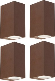 Set de 4 aplice inteligente maro ruginiu IP44 inclusiv 2 GU10 - Baleno