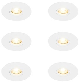 Set de 6 Spoturi încastrate Moderne Albe 12 cm - Buco