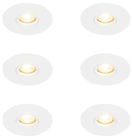 Set 6 becuri Spot modern încastrat alb 12 cm - Buco
