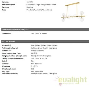 Lustra design LUX lungime 160cm, Largo alama antic 112078 HZ