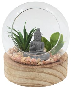 Glob decorativ sticlă cu Buddha 12cm