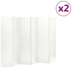 Paravane de camera cu 6 panouri,2 buc.,alb, 240x180 cm, otel Alb, 240 x 180 cm, 2