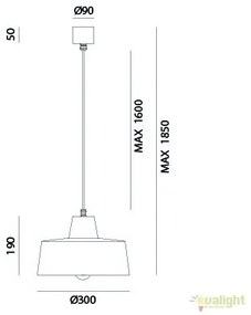 Pendul design minimalist Industrial Style, diam.30cm, Officina 268.05.FF