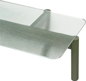 Măsuță de cafea verde cu blat din sticlă 55x105 cm Kob – noo.ma