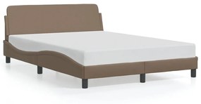 373162 vidaXL Cadru de pat cu tăblie, cappuccino, 120x200 cm, piele ecologică