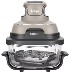 Friteuza cu aer cald portabila 4in1 Ninja CRISPi FN101EUST, 1700W, 3.8l, 6 portii, 2 recipiente din sticla, 4 programe, Fara PFAS si BPA, Bej