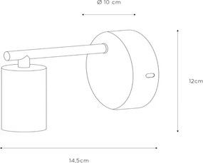 Lampă de perete Lucide 21221/01/30 LEANNE 1xE27/40W/230V negru