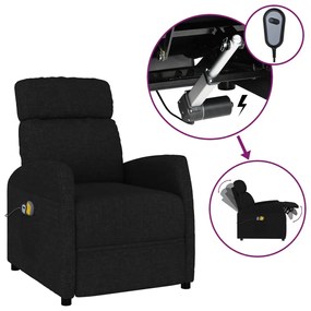 3073648 vidaXL Fotoliu de masaj electric rabatabil, negru, textil