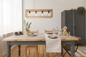 Lustra din lemn design rustic industrial Square 4L