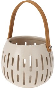 Felinar decorativ Matt cream, 14,5 x 12 cm