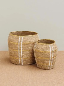 Set 2 cosuri de depozitare, din zambila de apa, Ghana