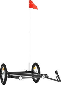 vidaXL Remorcă de bicicletă, negru, 126x63x34 cm, fier