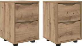 vidaXL Mese de noptieră 2 pcs Stejar Artizanal 30,5 x 30 x 43 cm