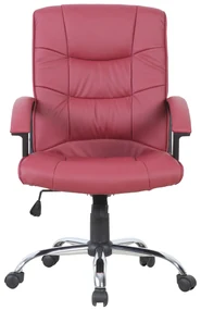 Scaun de birou directorial US02, bordo, 66x62x107-117 cm