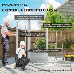 Outsunny Căsuță de Grădină din Metal cu Uși Glisante și Lacăt cu Chei, 2,1x1,2x1,9m, Verde | Aosom Romania