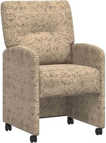 vidaXL Scaune de dining cu roți 2 pcs Gri deschis 57 x 67 x 95 cm